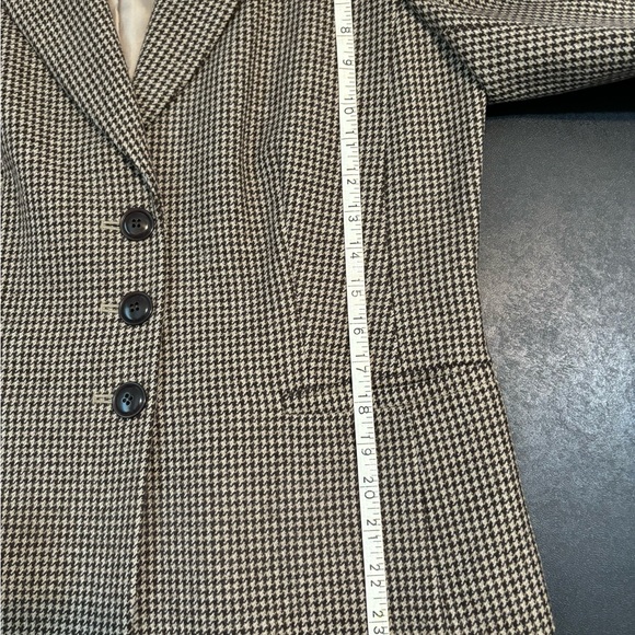 Talbots wool blazer brown/tan excellent condition checkered tweed size 10  - Picture 8 of 11
